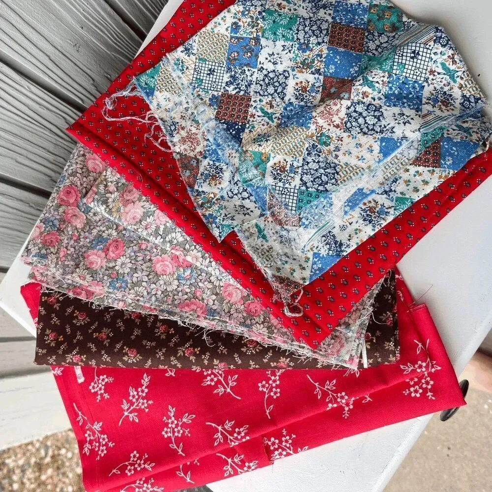 VTG 70s 80s Quilting Cotton Lot 5+ Yards Cranston Concord Marcus USA